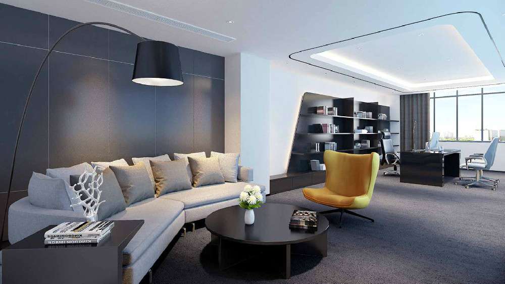 通過辦公室設計和裝修，從色彩搭配上拉伸空間維度