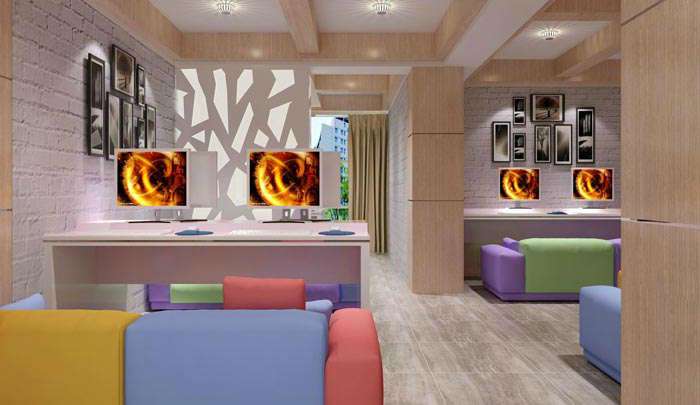 現(xiàn)代簡約風(fēng)格網(wǎng)咖裝修設(shè)計(jì)效果圖