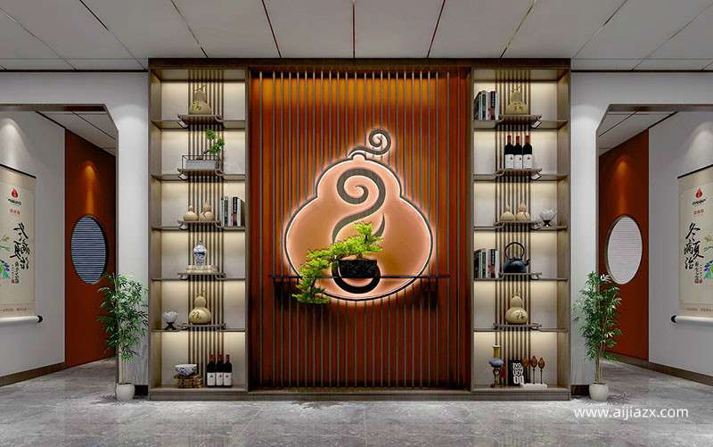 中國風養生館中庭裝修效果圖