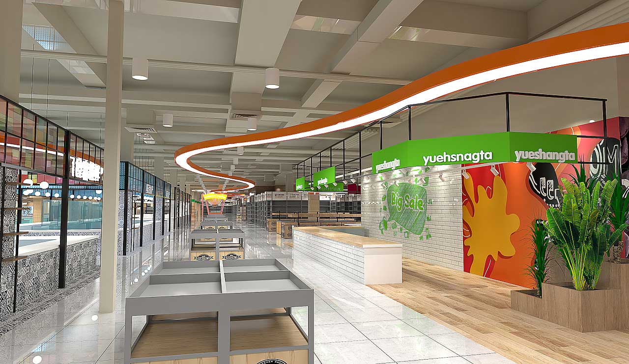 鄭州生鮮大賣場裝修設計效果圖