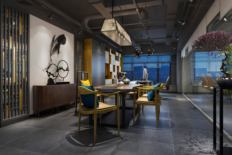 鄭州辦公室設(shè)計-工業(yè)風辦公室設(shè)計效果圖