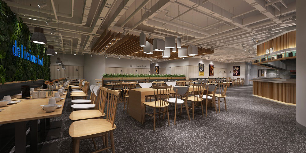 鄭州員工食堂設計-公司員工餐廳設計效果圖