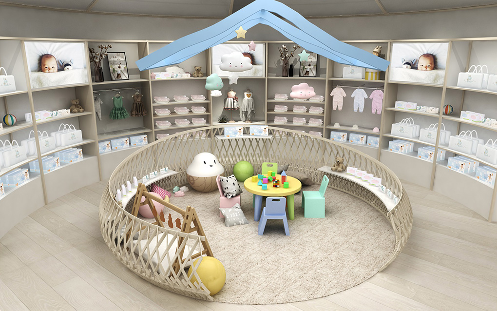 280平米母嬰品牌空間專賣店設計效果圖