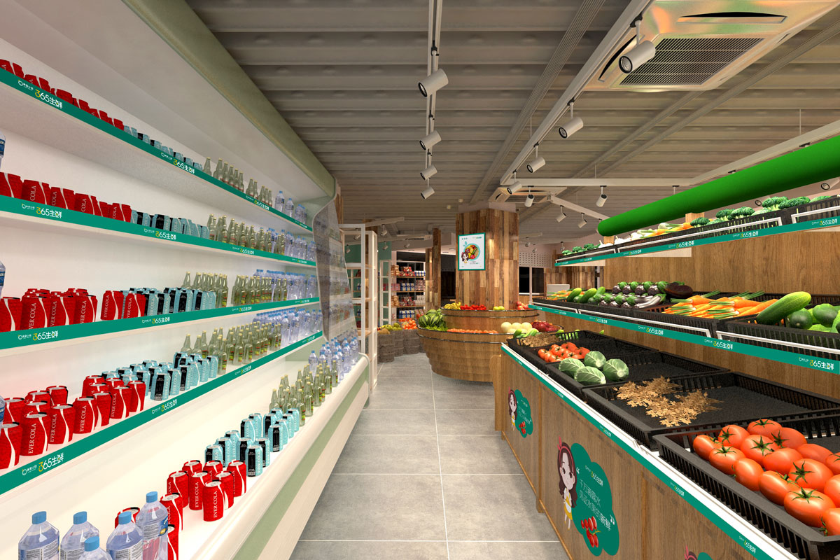 60平米生鮮店鋪裝修設(shè)計效果圖