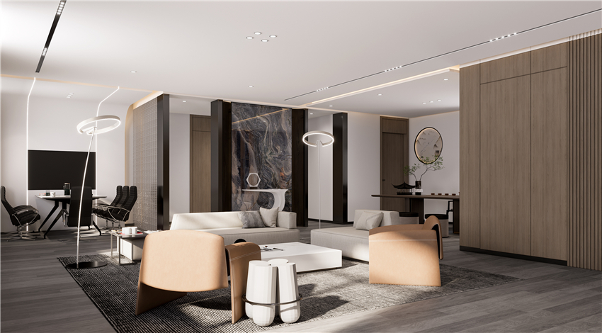 400平米企業(yè)辦公空間設(shè)計效果圖