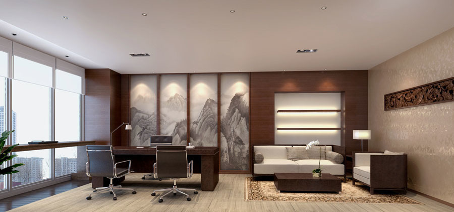 60平米總經(jīng)理辦公室設計效果圖