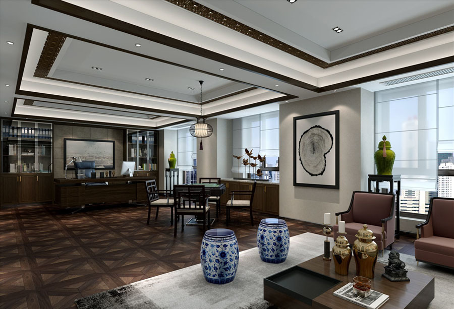 60平米總經(jīng)理辦公室設計效果圖