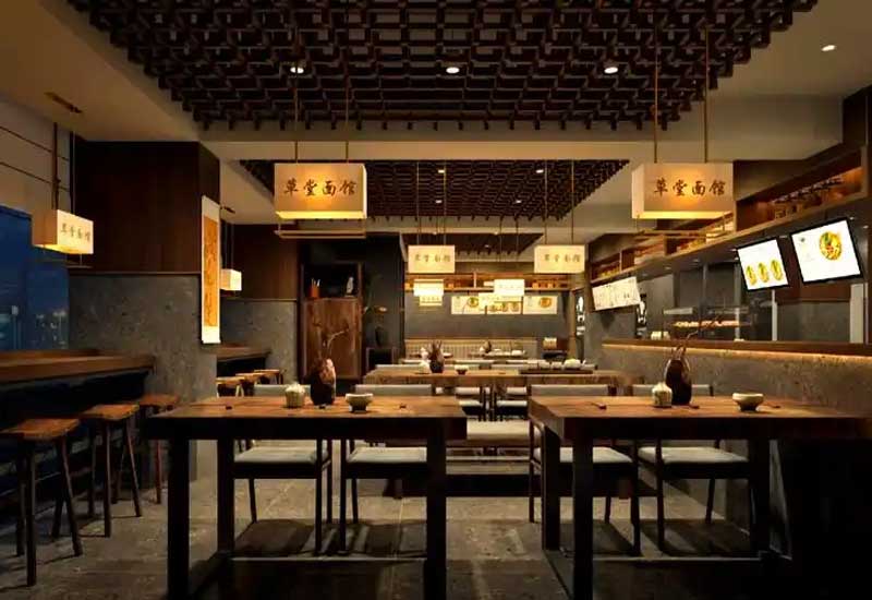 鄭州面館裝修設(shè)計的餐桌高度:符合人體工學(xué)的吃面姿勢