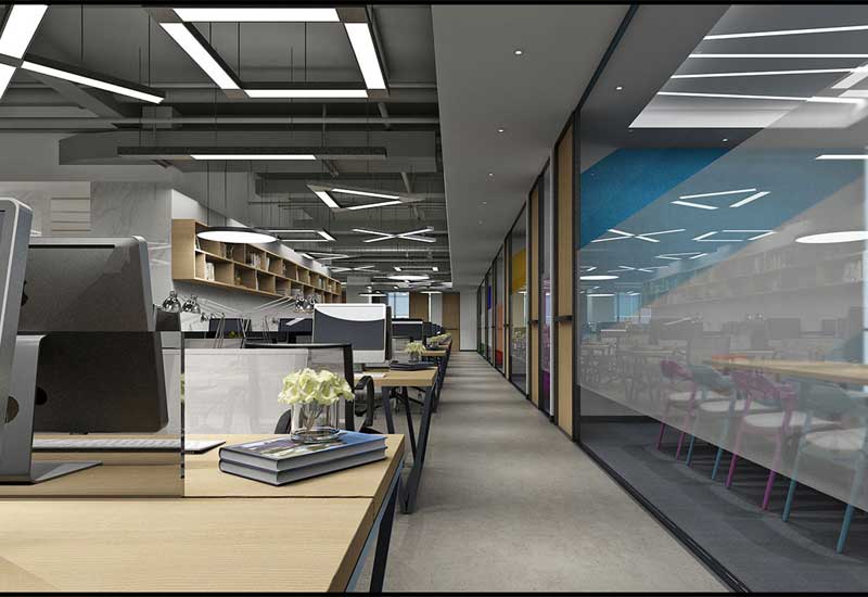 鄭州辦公室裝修吊頂太低壓抑？裸頂噴漆省層高方案 