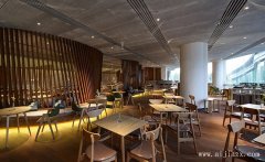 簡潔的實(shí)木條餐館裝修效果圖