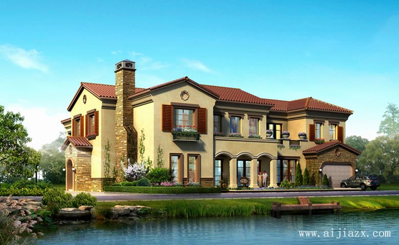 精致優(yōu)雅的歐式風格別墅外觀裝修效果圖