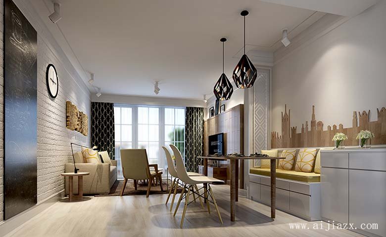簡(jiǎn)潔開闊的現(xiàn)代風(fēng)格餐廳裝修效果圖