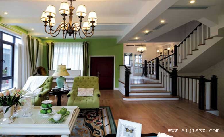 清新舒適的現(xiàn)代風格復式客廳裝修效果圖