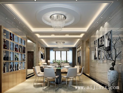 低調(diào)奢華的簡歐風格大戶型餐廳裝修效果圖