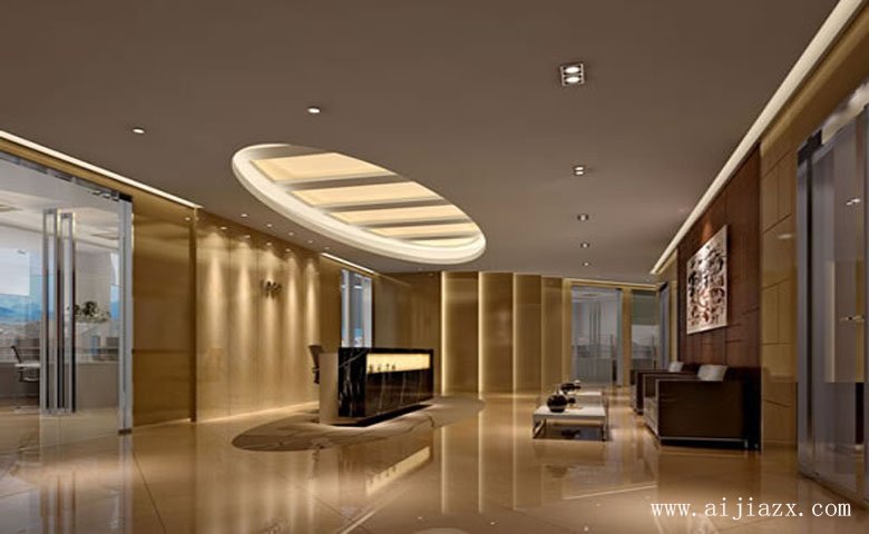 大氣寧靜的現(xiàn)代風(fēng)格辦公室前廳前臺裝修效果圖