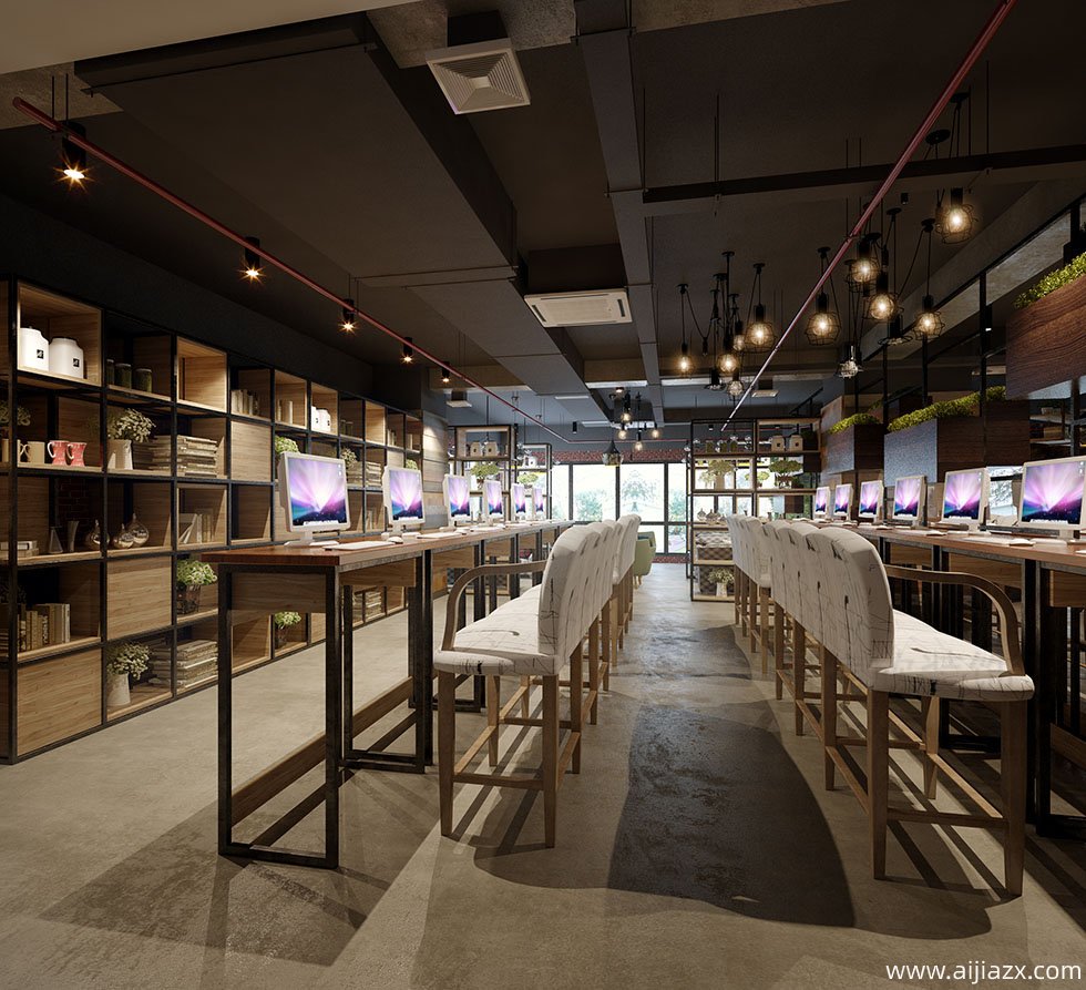 鄭州網(wǎng)咖裝修設計-上網(wǎng)沖浪區(qū)